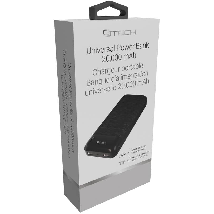 20,000 mAh Power Bank - Black