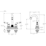 2 Handle Bar Faucet - Chrome