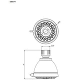 3 Setting Wall Mount Showerhead - Chrome Plated