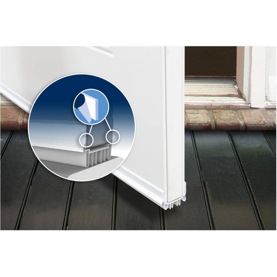 3' White Vinyl U Door Sweep - with Fins