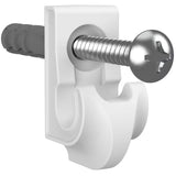 12 Pack White Back Wall Shelf Clips with Pins