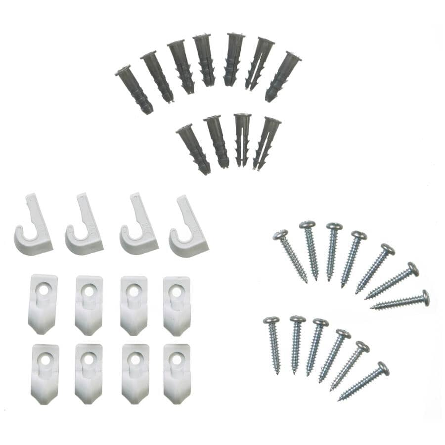 12 Pack White Back Wall Shelf Clips with Pins