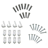12 Pack White Back Wall Shelf Clips with Pins