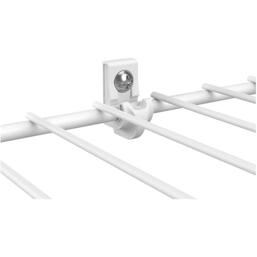 12 Pack White Back Wall Shelf Clips with Pins