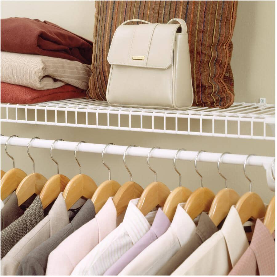 12 Pack White Back Wall Shelf Clips with Pins