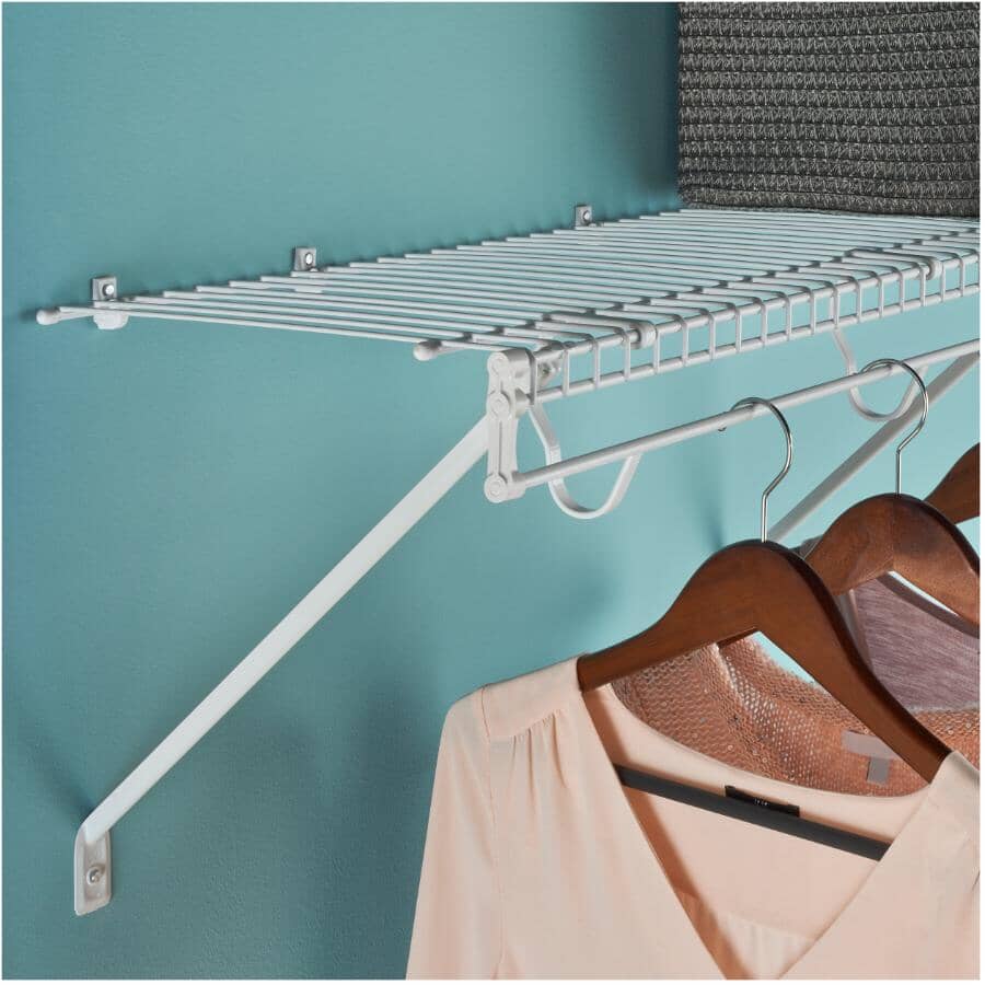 2 Pack 12" White Shelf Support Braces, with Anchors