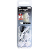 1/4" Long Light Duty Nylon Toggle Anchors - with Screws, 4 Pack