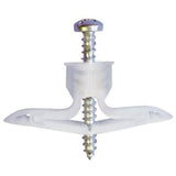 1/4" Long Light Duty Nylon Toggle Anchors - with Screws, 4 Pack