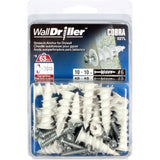 24 Pack #6+8L Nylon Walldriller Anchors, with Screws