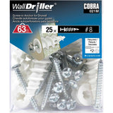 25 Pack #8L Nylon Walldriller Anchors, with Screws