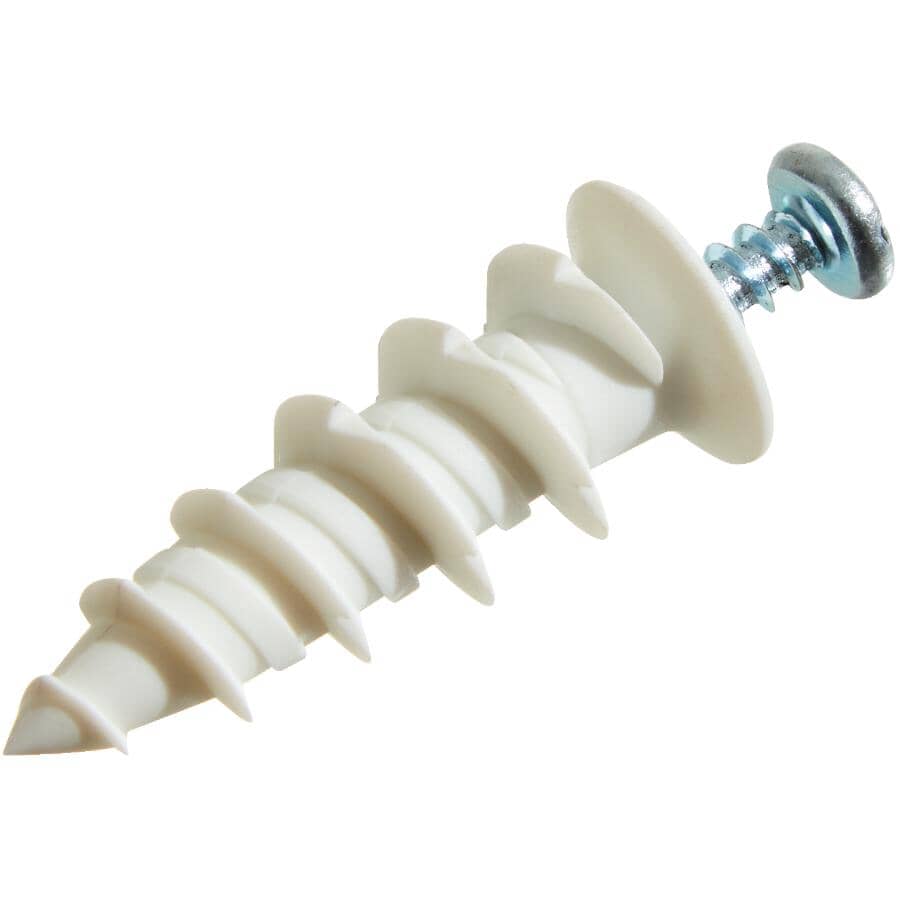 25 Pack #8L Nylon Walldriller Anchors, with Screws