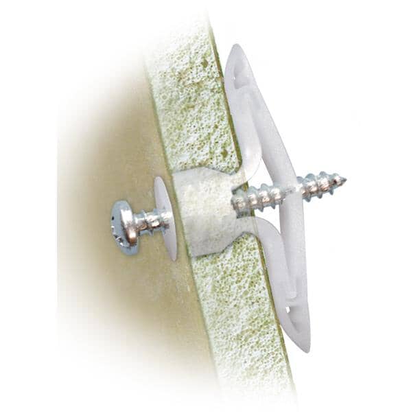 4 Pack 1/4" Short Light Duty Nylon Toggle Anchors, with Screws