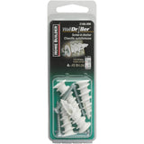 4 Pack #8L Nylon Walldriller Anchors, with Screws