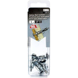 5 Pack 1/8" Zinc Plated Extra Short Hollow Wall Anchors
