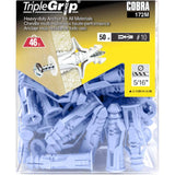 50 Pack #10 Blue Plastic Anchors