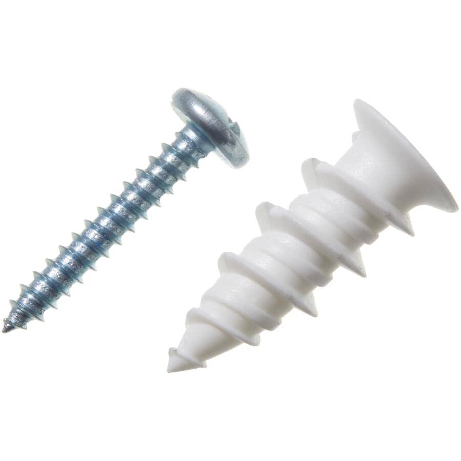 50 Pack #6 Nylon Walldriller Anchors, with Screws