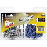 55 Pack #8-10 Plastic Anchors, with Screws and Bit