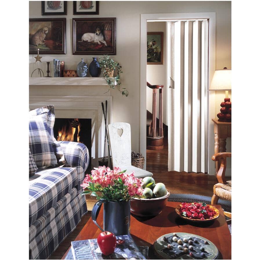 24-36" x 80" Via White Folding Door