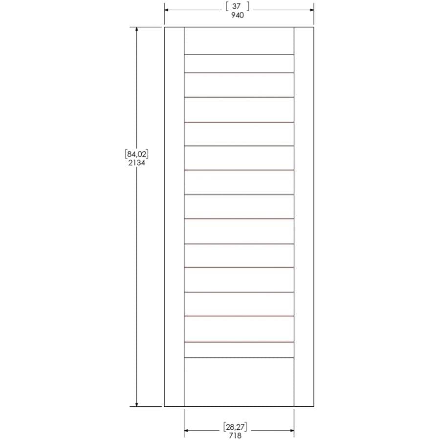Architect Sliding Barn Door Kit - with Hardware, 37" x 84"