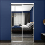 Mirror Sliding Closet Door - Top Roll + White, 60" x 80"
