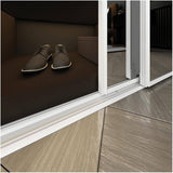 Mirror Sliding Closet Door - Top Roll + White, 60" x 80"