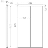 Mirror Sliding Closet Door - Top Roll + White, 48" x 80"