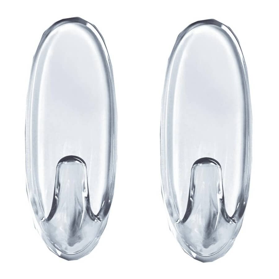 2 Hooks Plus 4 Strips Clear Medium Adhesive Hooks