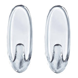 2 Hooks Plus 4 Strips Clear Medium Adhesive Hooks