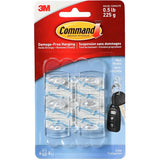 6 Hooks Plus 8 Strips Mini Clear Adhesive Hooks