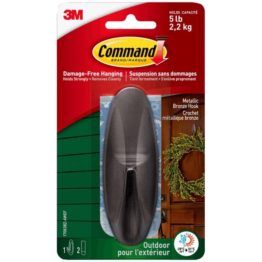 Large Metallic Bronze Hook, with All Weather Strips