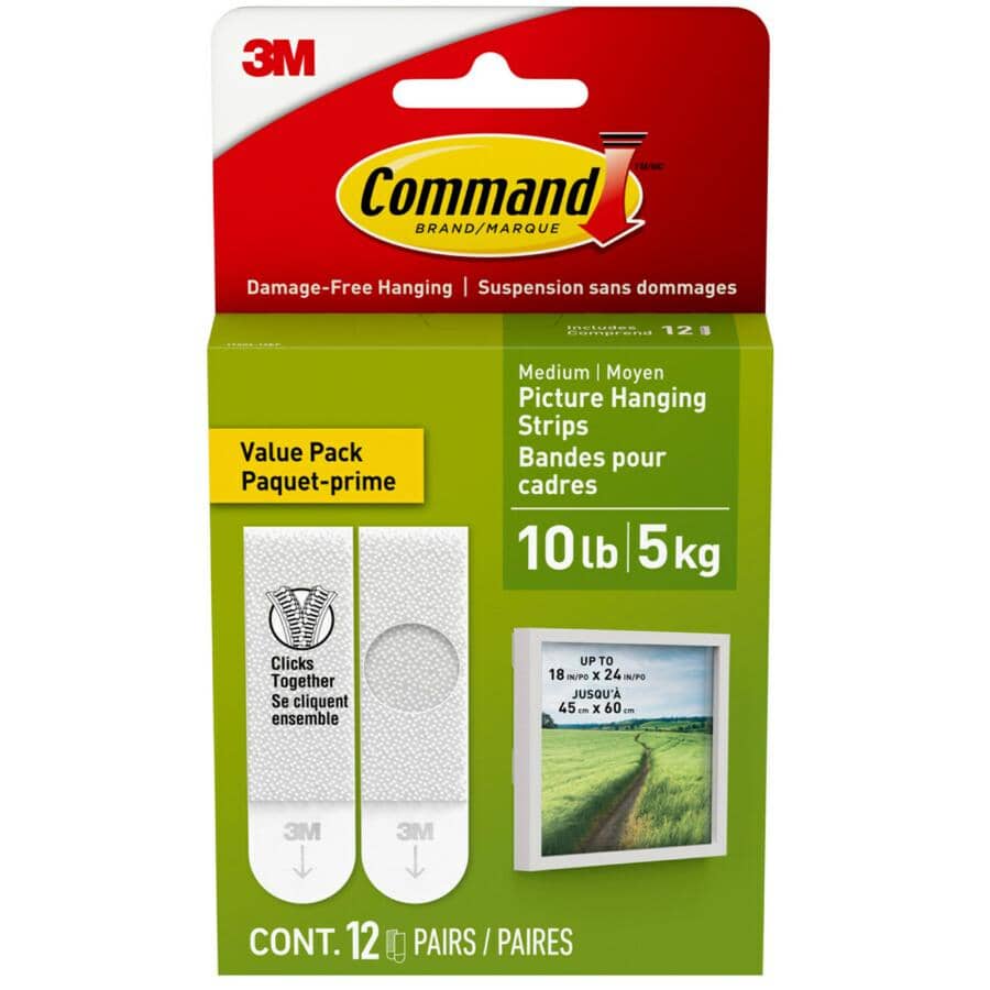 Medium Picture Hanging Strips - 10 lb