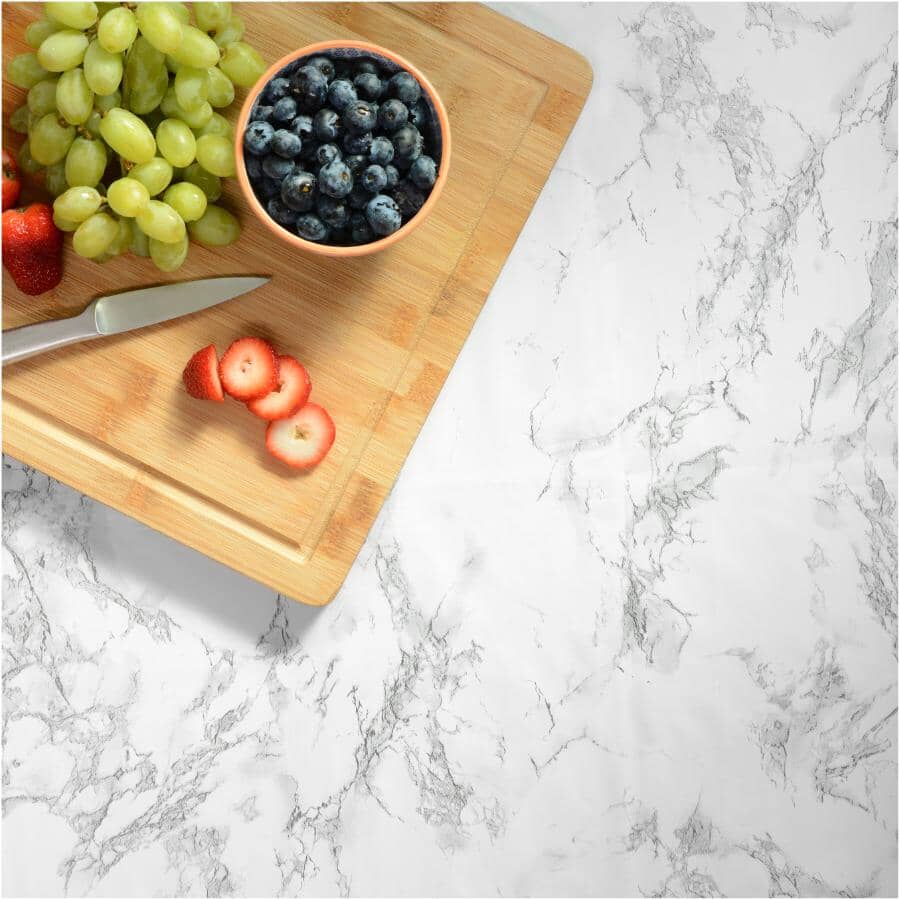 Self-Adhesive Creative Covering - Classic Marble Grey, 18" x 9'
