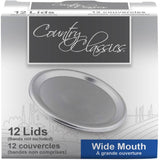 Wide Mason Jar Lids without Bands - 12 Pack