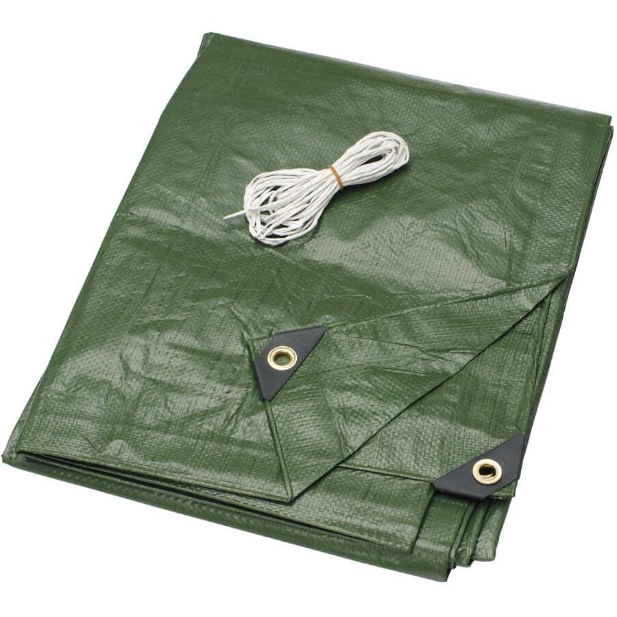 10' x 12' Olive Green Poly Tarpaulin