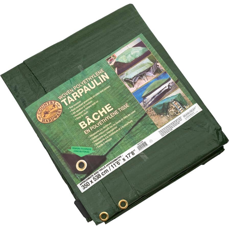12' x 18' Olive Green Poly Tarpaulin
