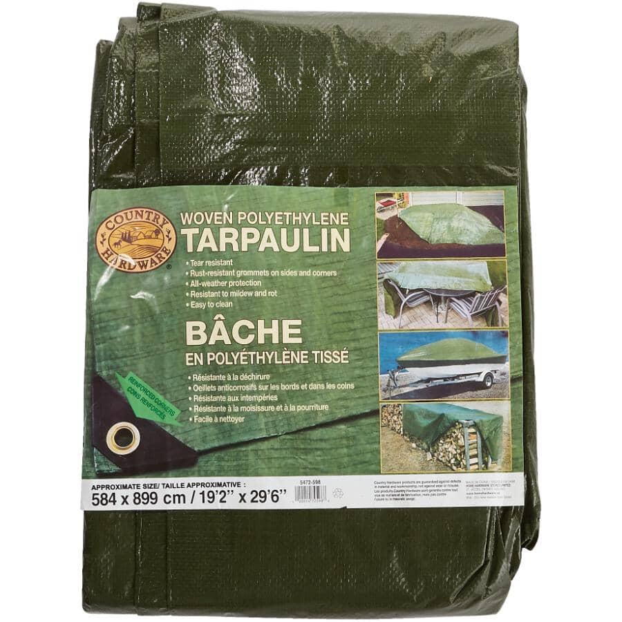 20' x 30' Olive Green Poly Tarpaulin