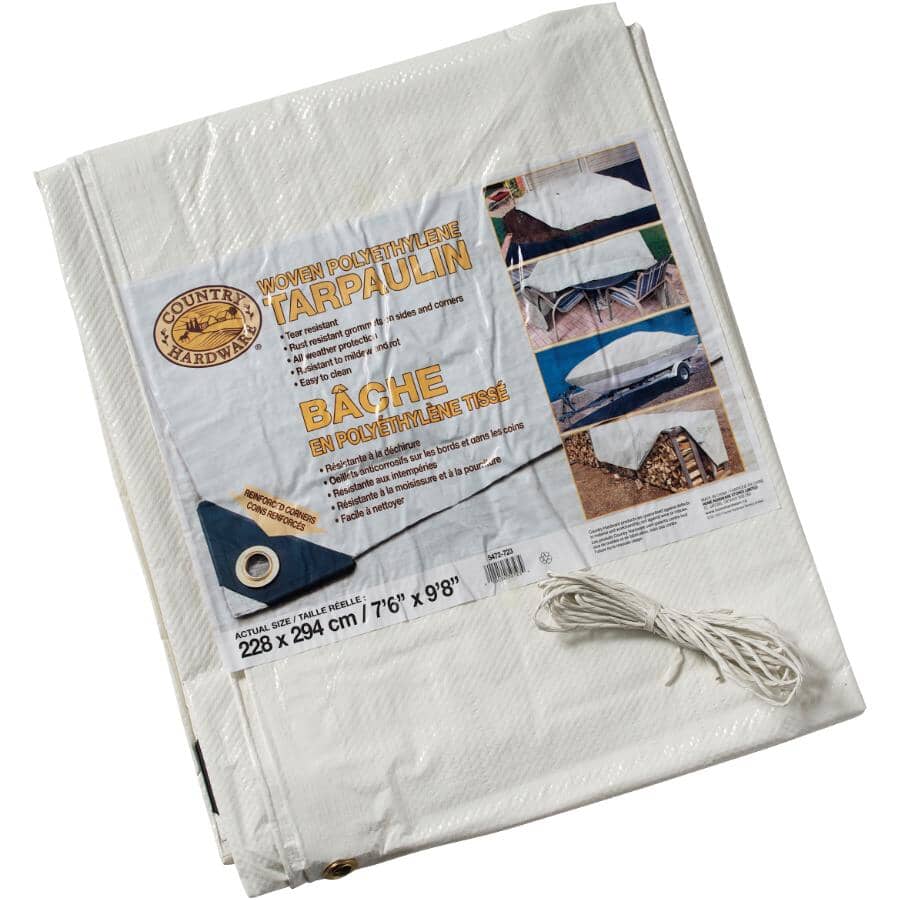 8' x 10' White Poly Tarpaulin