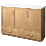 49" x 19" Marien Vanity with Cultured Marble Top - 3 Doors + 2 Drawers, Brown