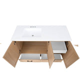 49" x 19" Marien Vanity with Cultured Marble Top - 3 Doors + 2 Drawers, Brown