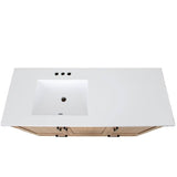 49" x 19" Marien Vanity with Cultured Marble Top - 3 Doors + 2 Drawers, Brown