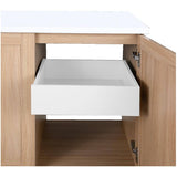 49" x 19" Marien Vanity with Cultured Marble Top - 3 Doors + 2 Drawers, Brown