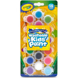 Washable Kids Paint with Paintbrush - 18 Pack
