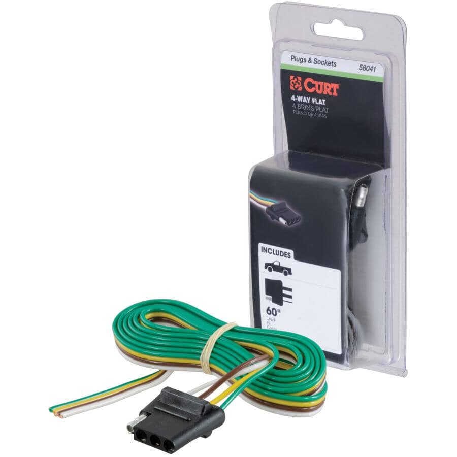 4-Way Flat Connector Socket with 60" Wires