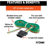 4-Way Flat Connector Socket with 60" Wires