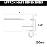 7-Way RV Blade Vehicle to 4-Way Flat Trailer Electrical Adapter with Tester