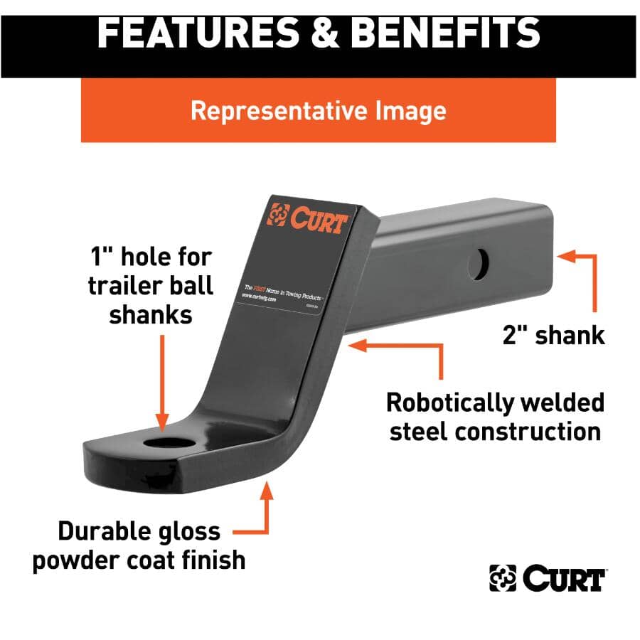 Class 3 Ball Mount with 2" Drop  - 7,500 lb Capacity