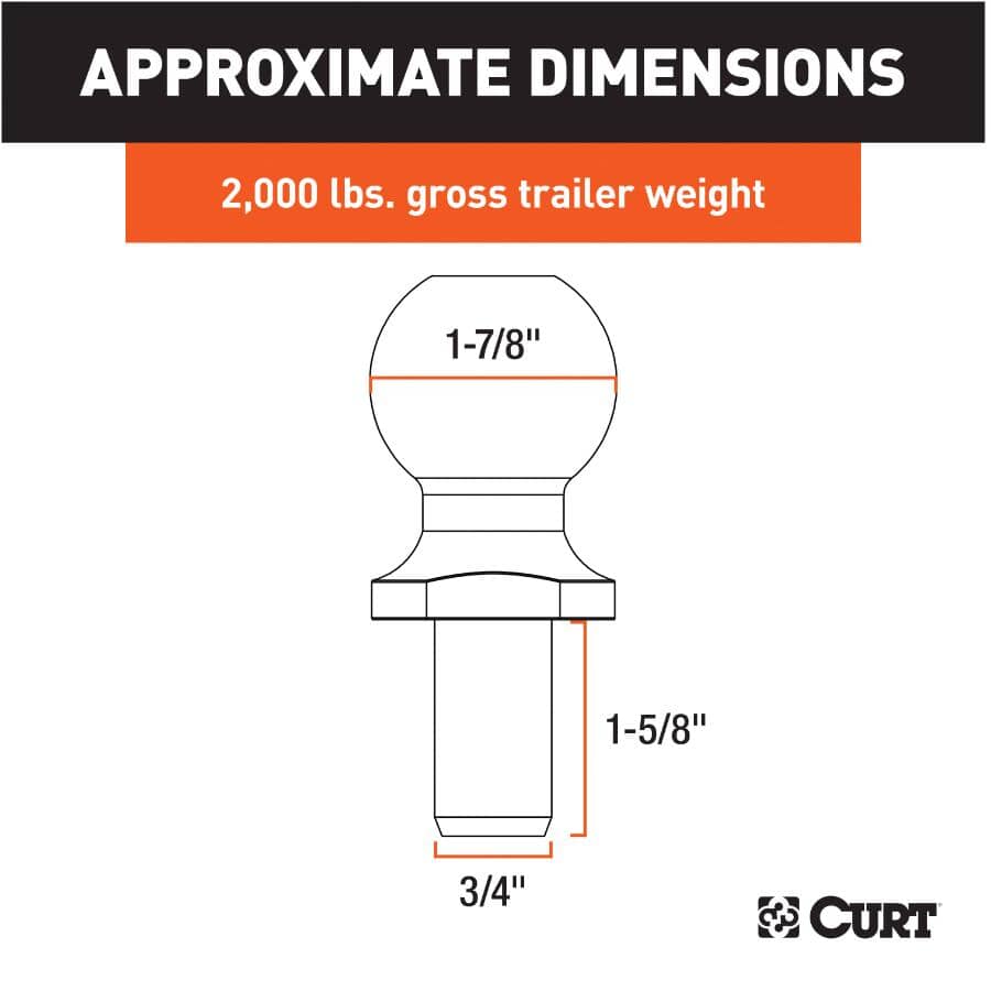 Interlock Towing Hitch Ball - Chrome, 1-7/8"