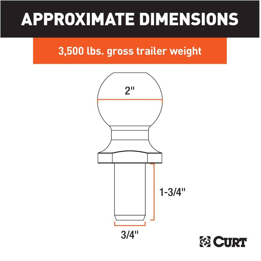 Interlock Towing Hitch Ball - Chrome, 2"