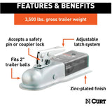 Straight-Tongue Coupler with Posi-Lock - 2" x 2-1/2"