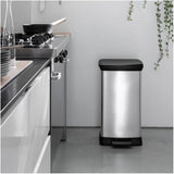 Deco Stainless Steel Step-On Garbage Can - 50 L